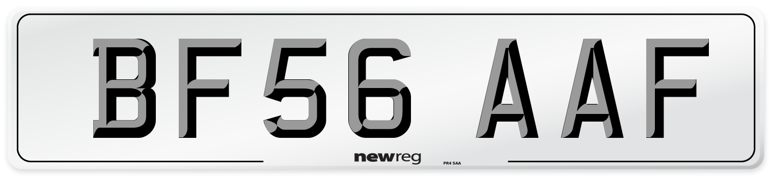 BF56 AAF Number Plate from New Reg